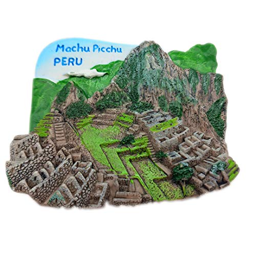 Hqiyaols Souvenir Machu Picchu Perú 3D Refrigerador Imán de Nevera Recorrido Recuerdos Ciudad Colección Cocina Decoración Tablero Blanco Etiqueta Resina