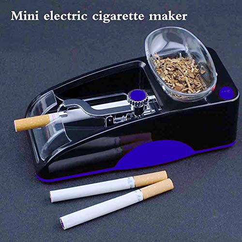 HRRH Cigarrillo eléctrico Recargable automática de batir, Tabaco del inyector DIY Fabricante de Rodillos Fumadores Herramienta,Azul