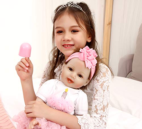 HRYEOY Lifelike Bebe Reborn Muñecas Reborn Niña Reales 55 cm Muñeca Reborn Vinilo de Silicona Suave Bebé Recién Reborn Baby Doll