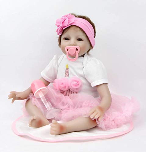 HRYEOY Lifelike Bebe Reborn Muñecas Reborn Niña Reales 55 cm Muñeca Reborn Vinilo de Silicona Suave Bebé Recién Reborn Baby Doll