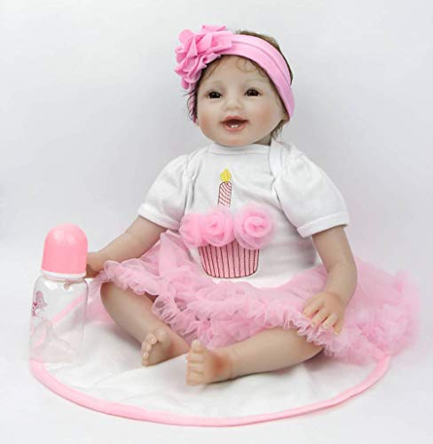 HRYEOY Lifelike Bebe Reborn Muñecas Reborn Niña Reales 55 cm Muñeca Reborn Vinilo de Silicona Suave Bebé Recién Reborn Baby Doll