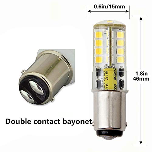 HRYSPN Ba15d LED Lámpara 5W AC/DC 12V，Equivalente 35W, 500LM SBC Bayoneta Bombilla de Contacto Doble, Blanco Fresco 6000K, para la Iluminación Interior de RV Camper Boat (2-Pack)