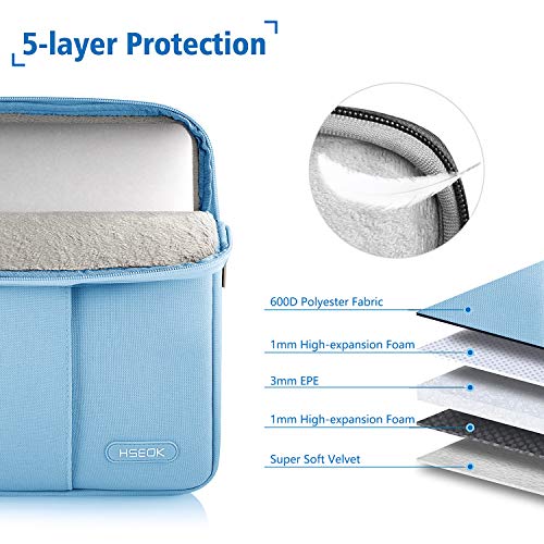 Hseok Funda Blanda Maletín Impermeable para Ordenador Portátil, Estilo Elegante Bolsa Protectora, Ideal por 15,6 Pulgadas DELL/ASUS/Acer/HP/Toshiba/Lenovo,Azul Claro