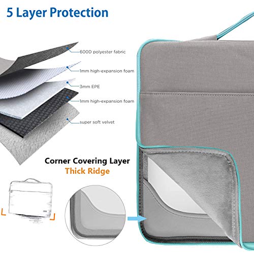 HSEOK Maletin Portatil 15 15,6 16 Pulgadas Funda Protectora Delgada Impermeable para MacBook Pro 15 16 y 15"-16" Laptop Ultrabook Chromebook, DELL HP Lenovo Acer Ausu y más, Gris