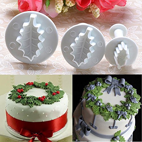 https://www.banggood.com/3X-Holly-Leaf-Cake-Cutter-Cookie-Sugarcraft-Decorating-Mold-p-924898.html 3X Navidad Hueca Hoja Pastel Galletas Cortador Sugarcraft decoración Molde