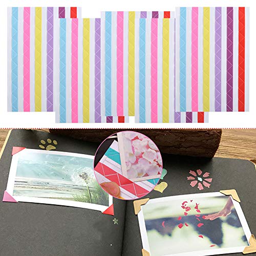 HUAESIN 22pcs Kit de Album de Fotos de Bricolaje con Colores Celo Decorativos Pegatinas Album Fotos Esquinas Conjunto de Pegatinas Cintas Encaje Plantillas Accesorio Album Scrapbook para Decorar Foto