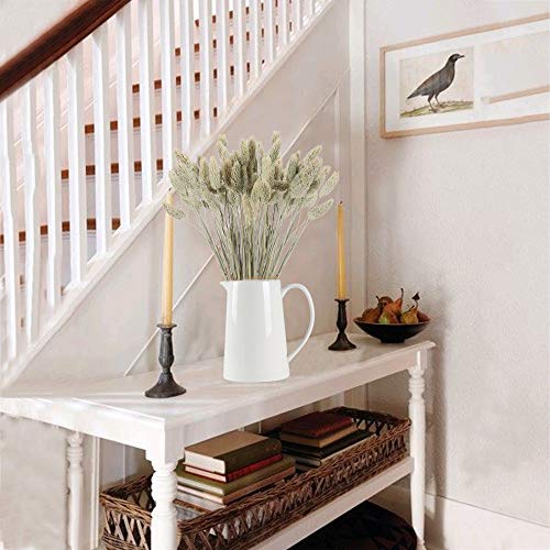 HUAESIN 50pcs Ramos de Flores Secas Naturales Hierba de Pampas Secas Decoracion Pequeña Flor Seca para Manualidades Jarron Maceta Cesta Mesa Boda Fiesta Interior Pampas Phragmites Beige