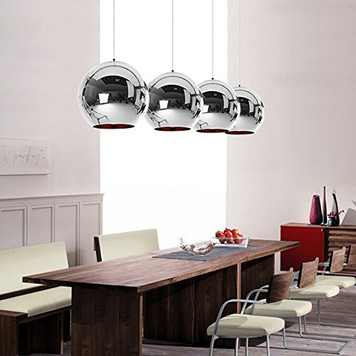 Huahan Haituo Lámpara de techo moderna Lámparas modernas de vidrio de color Restaurantes de comida rápida Oficina Light Bar Cafetería Decoración Woodruff Candelabros (Plata, 25cm)