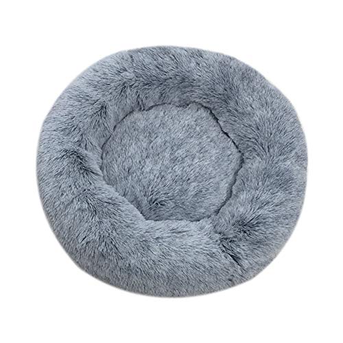 huangThroStore Cama calmante para Perros y Gatos, Cama de Felpa para Cachorros y Perros, Dark Gray, 50cm