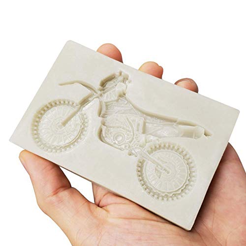 Huangzhiping - Molde de silicona para fondant de moto, diseño 3D, para decoración de pasteles