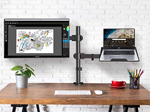 HUANUO Soporte Monitor para 13-27 Pulgadas PC y Ordenador Portátil hasta de 15.6 Pulgadas Ergonómico Diseño Brazos y Soportes para Monitores Brazo Monitor Mesa Rotación de 180° y Giro de 360 °