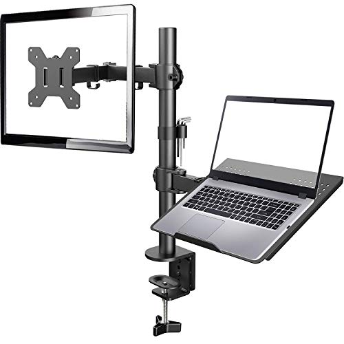 HUANUO Soporte Monitor para 13-27 Pulgadas PC y Ordenador Portátil hasta de 15.6 Pulgadas Ergonómico Diseño Brazos y Soportes para Monitores Brazo Monitor Mesa Rotación de 180° y Giro de 360 °