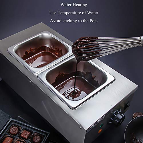 Huanyu Máquina de Templado de Chocolate 2 * 1.6L 2 ollas Comercial 30~80 ° C Máquina de fusión de Chocolate Máquina de Control de Perilla de Doble Cilindro (220V)