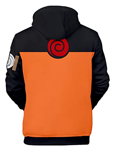 HUASON Naruto Niño Sudadera con Capucha Anime Ropa Deportiva Casual Impreso con Uzumaki Uchiha Magatama Hoodie(2XS)