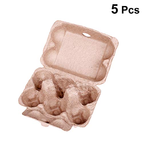 Huevera plegable de cartón para huevos, caja de almacenamiento portátil, 6 rejillas para huevos de pollo, equipo de granja de pollo, 5 unidades