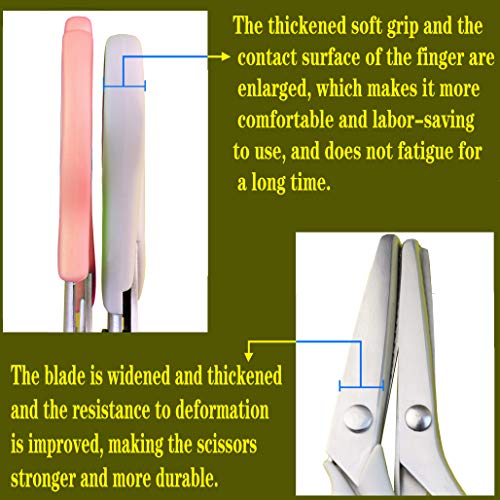 Hui Tong Fuerte y afilado Agarre Suave Antideslizante, Tijera Dentada para Tela,Adecuado para Diestros y Zurdos (Un total de 4 modelos)