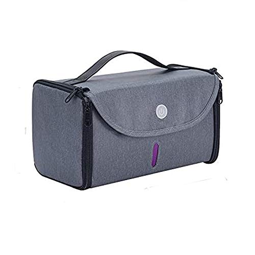 HUIDANGJIA UV Esterilizador uv Bolsa Plegable,Portátil,3 minutos en Desinfección 99%,USB Recargable,Caja de desinfectante UV,para mascarilla,parateléfonos celulares, vasos, botellas, ropa (gris)