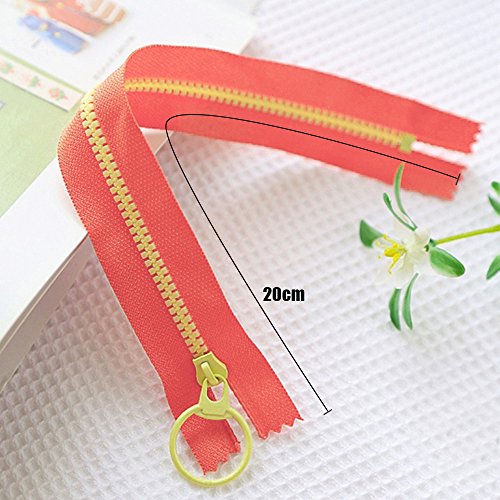 HuLuBB - 20 Cremalleras de Resina de plástico, 20 bobinas de Nailon con Tirador de Anillo de Metal Utilizado para Coser a Medida Manualidades Bolsa Ropa (30 cm)