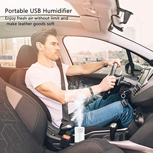 Humidificador USB mini ultrasónico ultrasónico 20 dB humidificador con función de luz nocturna, adecuado para bebés, habitaciones, oficinas, yoga, salones, spas, interior del coche