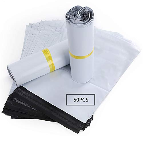 HVDHYY Bolsas para Envíos por Correo Sobres de Postales Plástico de Genérico Envío por correo Bolsas Sacos Polietileno Autoadhesivas Embalaje Sobres para Postales Blanco Bolsas Opaca 42cmX52cm(50pcs)