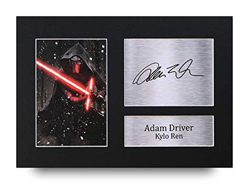 HWC Trading Adam Driver A4 Sin Marco Regalo De Visualización De Fotos De Impresión De Imagen Impresa Autógrafo Firmado por Star Wars Kylo REN Los Aficionados Al Cine