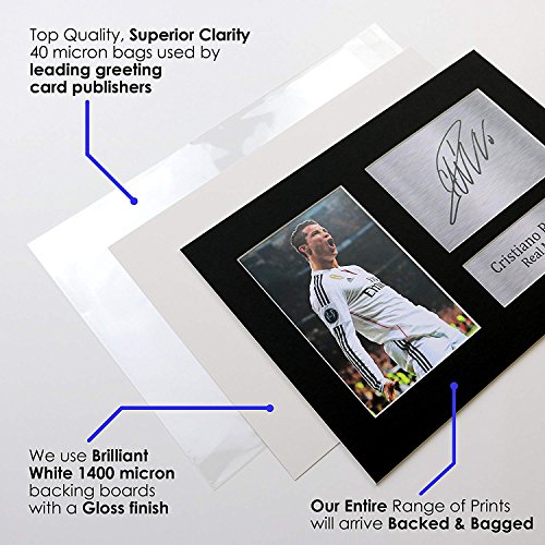 HWC Trading Cristiano Ronaldo A4 Sin Marco Regalo De Visualización De Fotos De Impresión De Imagen Impresa Autógrafo Firmado por Real Madrid Los Aficionados Al Fútbol