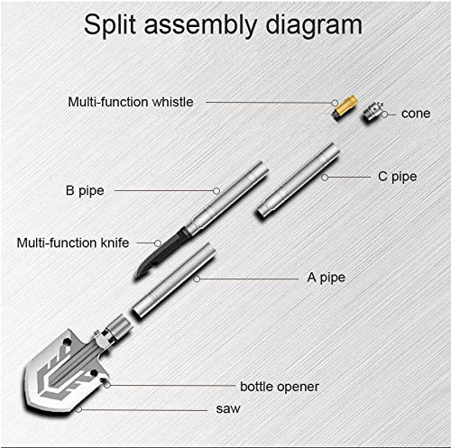 HXXXIN Pala De Ingeniero Plegable Multifuncional Suministros De Escalada Al Aire Libre para Acampar Supervivencia Pala De Artillería De Autodefensa De Emergencia Grande