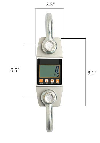Hyindoor Báscula 3000kg con Gancho Báscula Portátil Digital con Pantalla LCD Resistente Balance Industrial de Alta Precisión