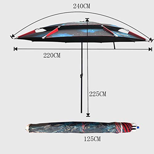 HYJBGGH Sombrilla Sombrilla Playa 240,Parasol Jardin con Ajuste Universal De 360 ​​Grados,Parasol Excentrico con Bolsa De Almacenamiento,para Patio Trasero, Piscina, Playa (Color : Blue)