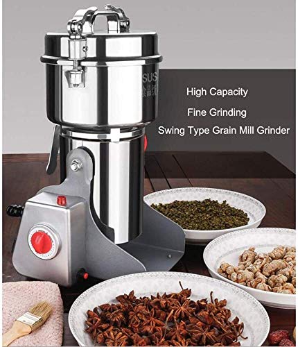 Hyl Molinillo de Grano Acero 800G eléctrico Molinos de Granos de Polvo Grinder/Acero Ultra Molinillo de una máquina pulverizador/for el hogar Comercial Hierba Pimienta Picante café de maíz