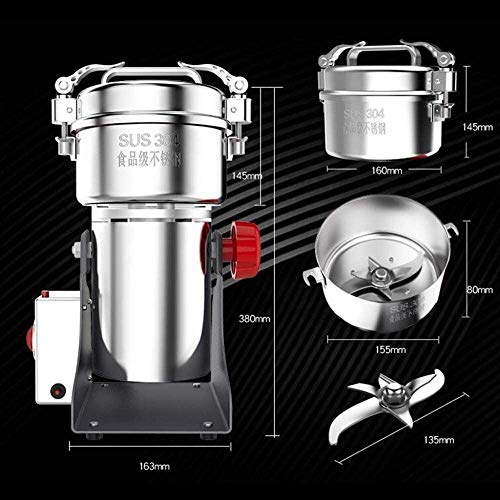 Hyl Molinillo de Grano Acero 800G eléctrico Molinos de Granos de Polvo Grinder/Acero Ultra Molinillo de una máquina pulverizador/for el hogar Comercial Hierba Pimienta Picante café de maíz