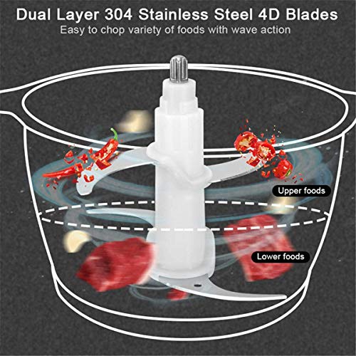 HYLL Picadora de Carne eléctrica, Alimentos Lobo 500W Molienda Grinder con 2 Cuchillos de Acero Inoxidable (Serie 304) y la Herramienta de la Cocina de casa de 2 litros de envases de Vidrio pa.