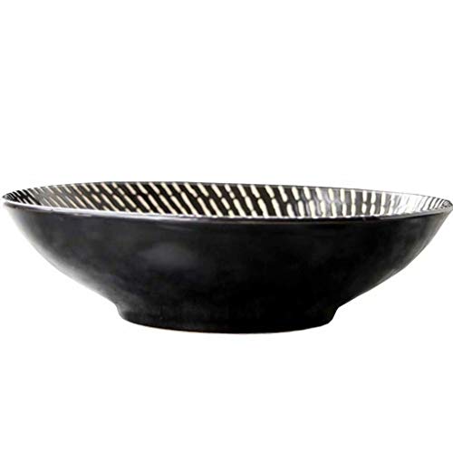 HYLR 7.5inch Ensaladera de cerámica Retro Superficial Boca Redonda Bowl por la Familia de Cocina del Restaurante Fruit Bowl Bowl Containers Cereal Salad Dishes