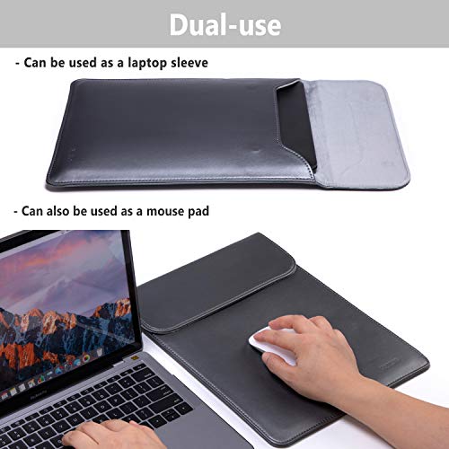 HYZUO 13 Pulgadas Funda Protectora Ordenador Portátil Maletín de Bolsa Compatible con 2018-2020 MacBook Air 13 A2179 A1932/2016-2020 MacBook Pro 13/DELL XPS 13/Surface Pro X 7 6 5 4, Gris Titanio