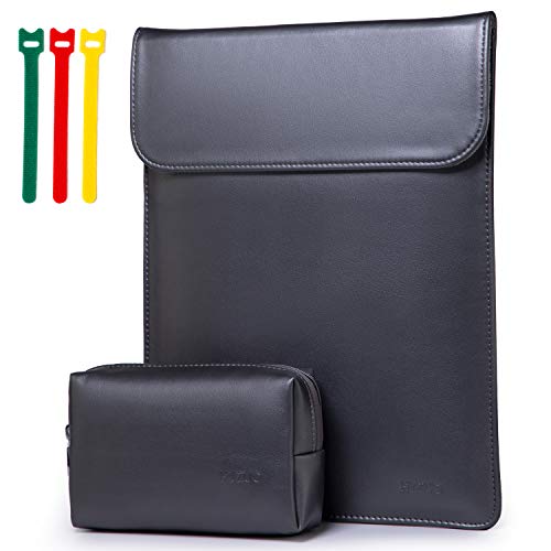 HYZUO 13 Pulgadas Funda Protectora Ordenador Portátil Maletín de Bolsa Compatible con 2018-2020 MacBook Air 13 A2179 A1932/2016-2020 MacBook Pro 13/DELL XPS 13/Surface Pro X 7 6 5 4, Gris Titanio