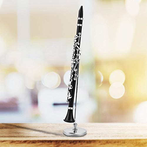 Hztyyier Clarinete Negro Miniatura de 16 cm Instrumento Musical Modelo de Clarinete Miniatura de latón con Caja para casa de muñecas Música Decoración de la habitación del hogar