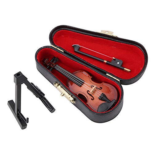 Hztyyier Modelo de violín para Sala de Estar Familiar colección de decoración con Soporte Instrumentos Musicales y Caja de Regalo de Madera Premium Negra