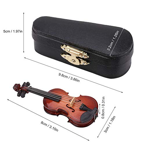 Hztyyier Modelo de violín para Sala de Estar Familiar colección de decoración con Soporte Instrumentos Musicales y Caja de Regalo de Madera Premium Negra