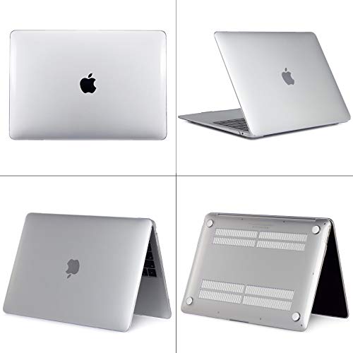 i-Buy Funda Dura Compatible con 2020 2019 2018 MacBook Air 13 Pulgadas Retina A2179 A1932 + TPU Cubierta de Teclado + Protector de Pantalla - Cristal Claro