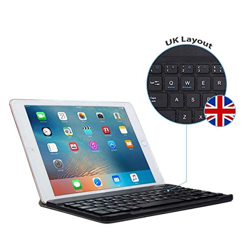 I-Sonite QWERTY - Funda de Piel con Teclado inalámbrico Bluetooth Desmontable con Soporte Inteligente, Universal para Toshiba Encore (8 Pulgadas)