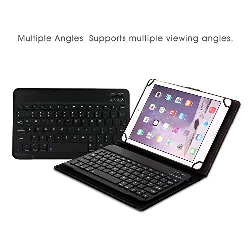 I-Sonite QWERTY - Funda de Piel con Teclado inalámbrico Bluetooth Desmontable con Soporte Inteligente, Universal para Toshiba Encore (8 Pulgadas)