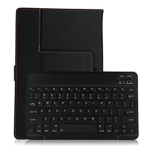 I-Sonite QWERTY - Funda de Piel con Teclado inalámbrico Bluetooth Desmontable con Soporte Inteligente, Universal para Toshiba Encore (8 Pulgadas)