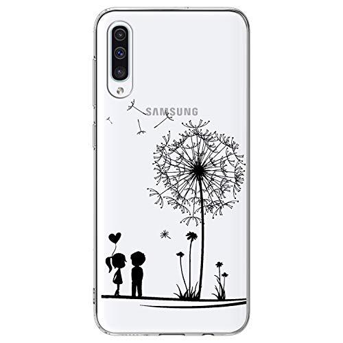 iAdvantec 3 x Funda para Samsung Galaxy A50, [Transparente Silicona Cover] Carcasa Absorcion de Choque Cojín de Esquina, Ultra Slim Protectora TPU de telefono, Ingles y el mar