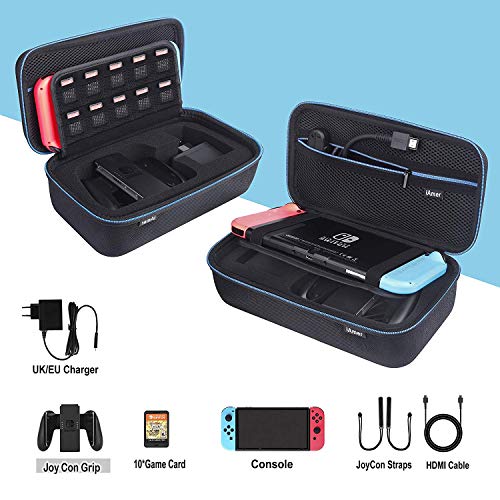 iAmer 6 en 1 Accesorios para Nintendo Switch,Funda para Nintendo Switch,Mandos Joy-con para Nintendo Switch,3 Protectores de Pantalla