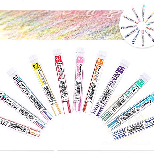 Iaywayii Lápiz mecánico Scrapbook Color Lead Refill 0.7mm para Sketch Manga Design Stationery Yellow