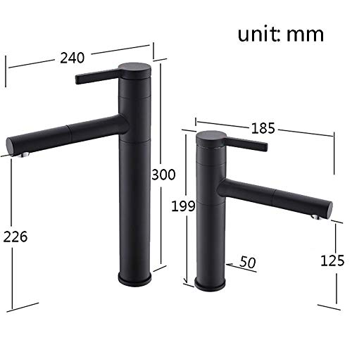 IBalody Grifo a prueba de fugas europeo Gire el grifo de baño Mezclador de cobre Lavabo sobre la encimera Lavabo de salida de un solo orificio de agua fría y caliente Boquilla for el hogar Baño comerc