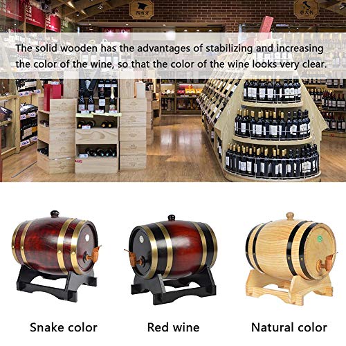 iBellete VWine Barrel - Dispensador de Barril de Vino de Madera de Roble para Cerveza y Whisky (1,5-3 L), Color Rojo Vino