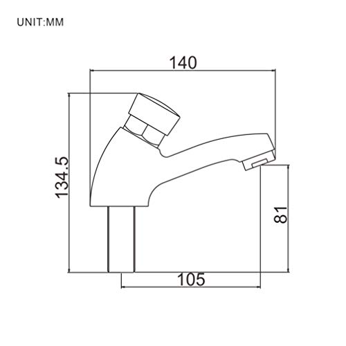 Ibergrif M21901 Grifo Temporizado Lavabo, Mezclador de Baño Autocerrante, Crome, Plata