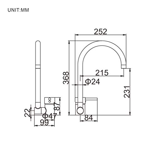 Ibergrif M22124B Grifo de Cocina Abatible, Grifería para Fregadero Monomando, Negro