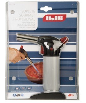 IBILI 704500 Gourmet Profesional Soplete + 727020 Gas Butano Azul Universal 200 Ml